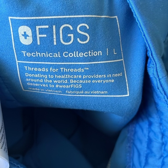 FIGS Zamora Jogger Scrub Pants Capri Blue Size Large - Picture 5 of 5